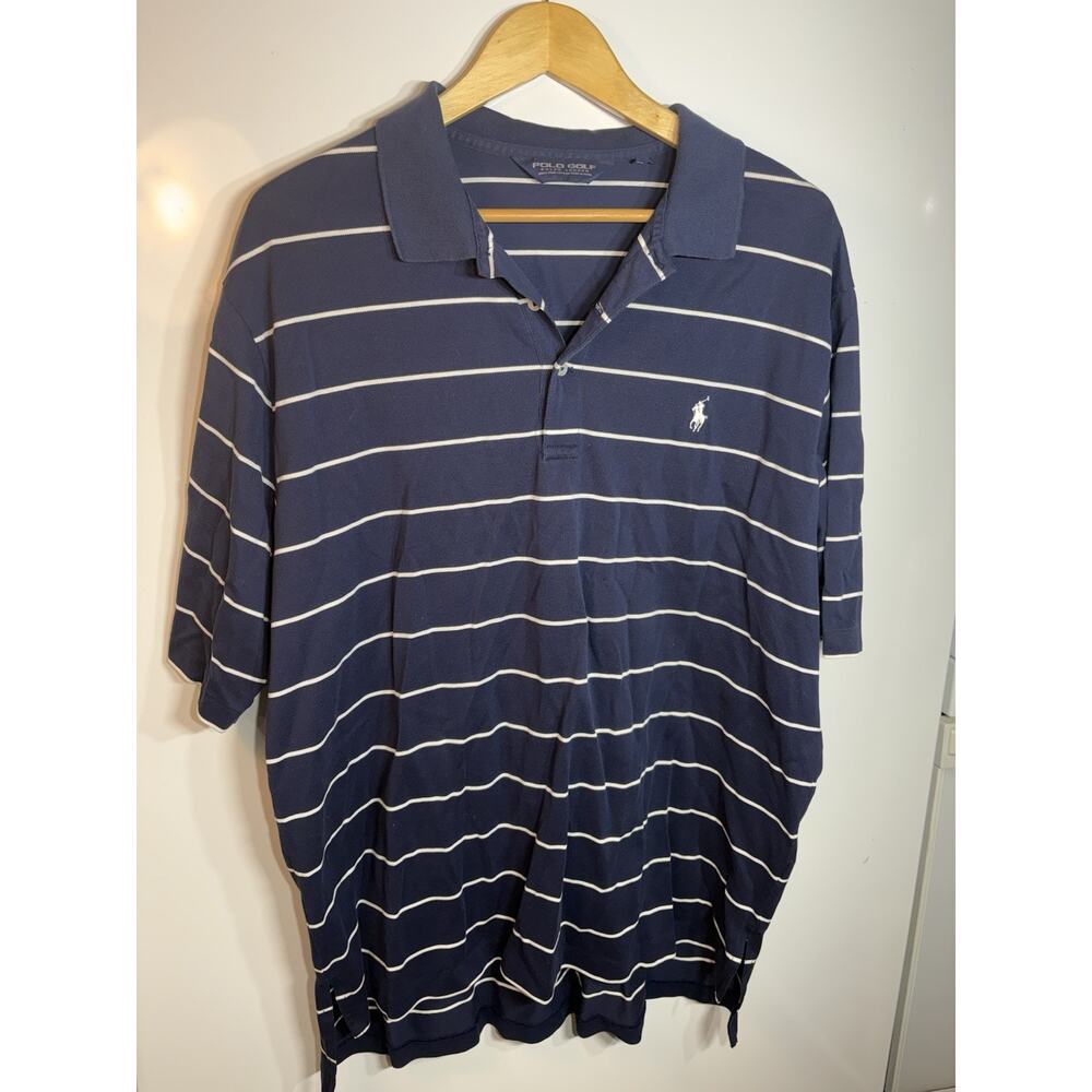 Polo by Ralph Lauren Navy Stripe Cotton Polo Shirt